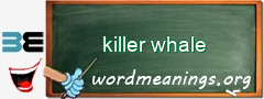 WordMeaning blackboard for killer whale